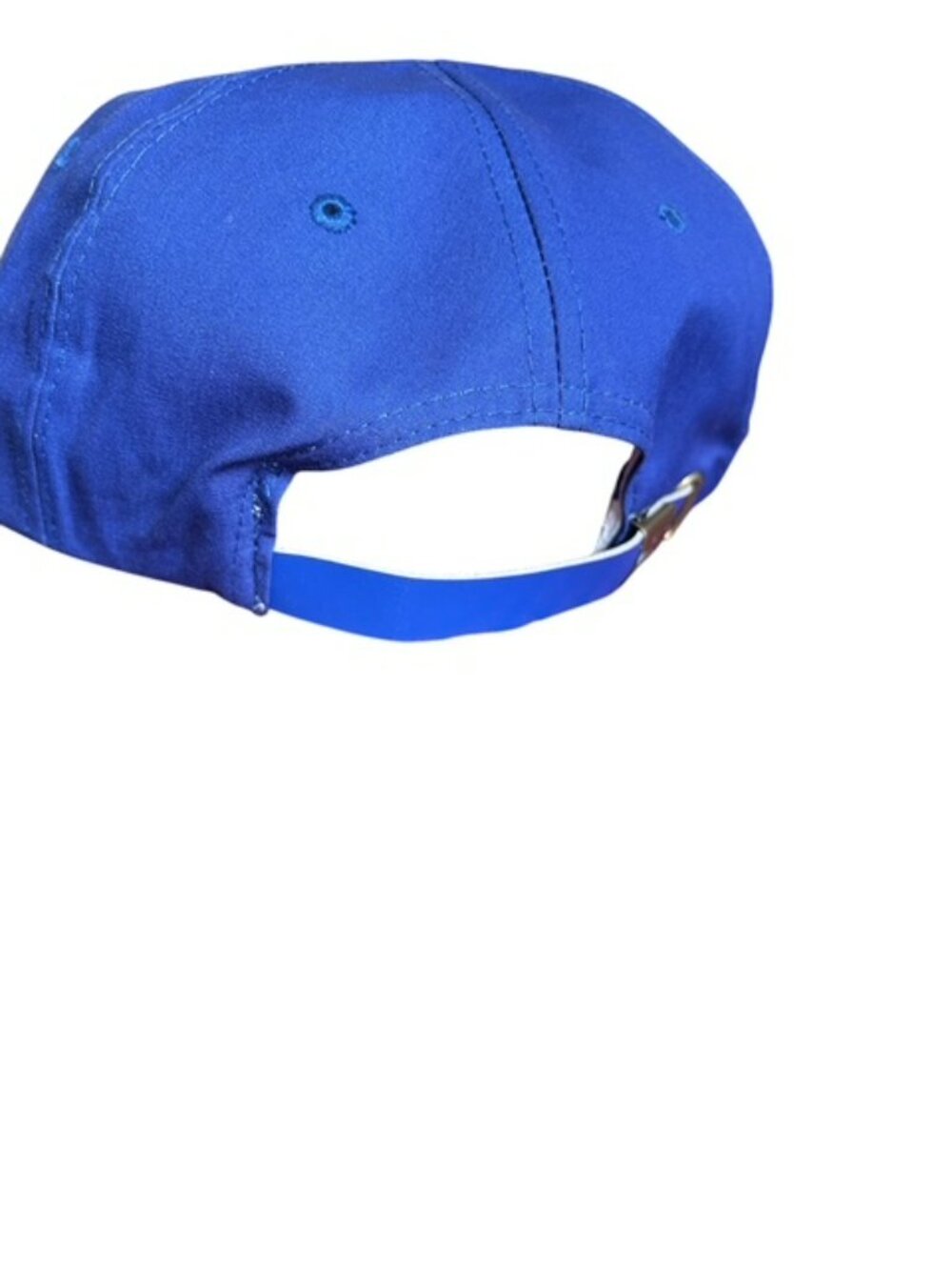 Vintage Blue Nissin Blank Rope Trucker Hat Cap Leather Strap Back New Old Stock - Picture 5 of 8